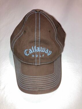 Callaway Brown Cap with Light Blue Stitching (094)